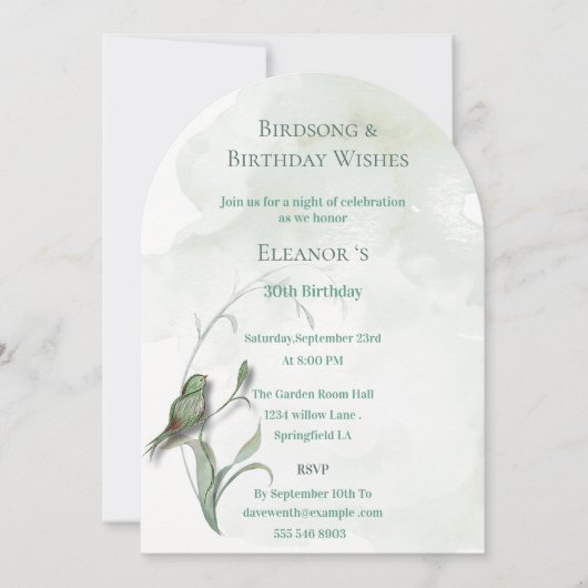 鳥の歌と最高の願い 招待状 (正面)