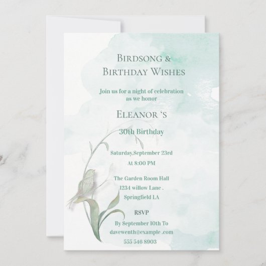 鳥の歌と最高の願い 招待状 (正面)