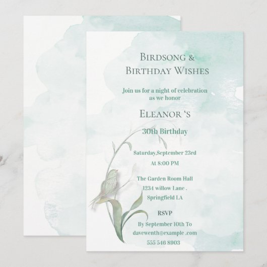 鳥の歌と最高の願い 招待状 (正面/裏面)