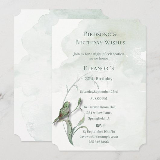 鳥の歌と最高の願い 招待状 (正面/裏面)