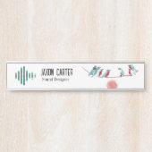 鳥の歌机用ネームプレート サインプレート (正面)