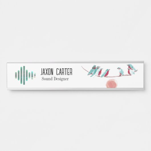 鳥の歌机用ネームプレート サインプレート (正面)