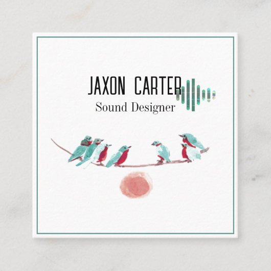 鳥の歌机用ネームプレート スクエア名刺 (正面)