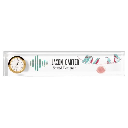 鳥の歌机用ネームプレート デスクネームプレート (正面)