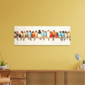 鳥の止まり木ヴィンテージイラストレーションウォールアート キャンバスプリント (インサイチュ (リビング))