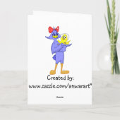 鳥の母およびベビーの挨拶状 カード (裏面)