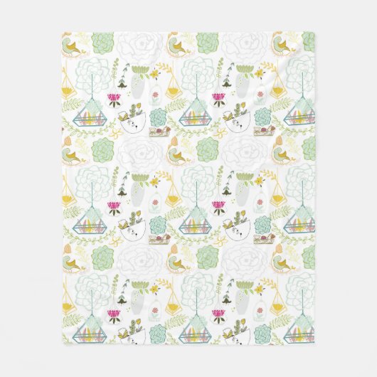 鳥の毛布 フリースブランケット (正面)