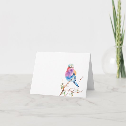 鳥の水彩画のブランクのメッセージカード カード (正面)