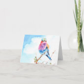 鳥の水彩画のブランクのメッセージカード カード (正面)