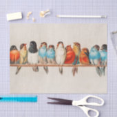 鳥の水色の野生生物のヴィンテージ自然 薄葉紙 (クラフト)