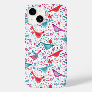 鳥の水色パターン Case-Mate iPhone 14ケース