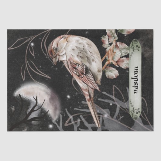 鳥の水色秋神秘的な秋のオラクル 薄葉紙 (正面)