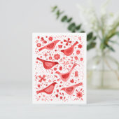 鳥の水色(赤) シーズンポストカード (スタンド正面)