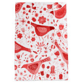 鳥の水色（赤） ミディアムペーパーバッグ (裏面)