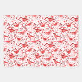 鳥の水色（赤） ラッピングペーパーシート (正面2)