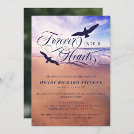 鳥の海ビーチ永遠に私たちのハート 招待状