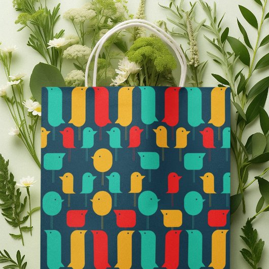 鳥の漫画 ミディアムペーパーバッグ