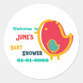 鳥の漫画 ラウンドシール (正面)