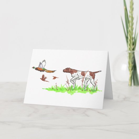 鳥の犬とキジ カード (正面)