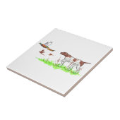 鳥の犬とキジ タイル (側面)