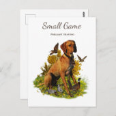 鳥の犬、キジ狩り ポストカード (正面/裏面)