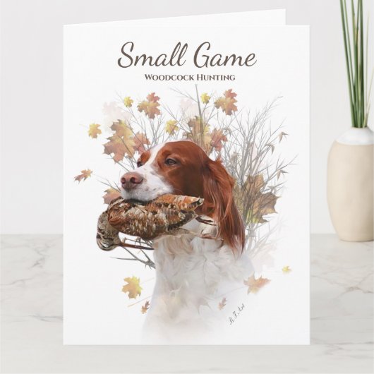 鳥の犬、木のコック狩り カード (正面)