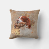 鳥の犬、木のコック狩り クッション (裏面)