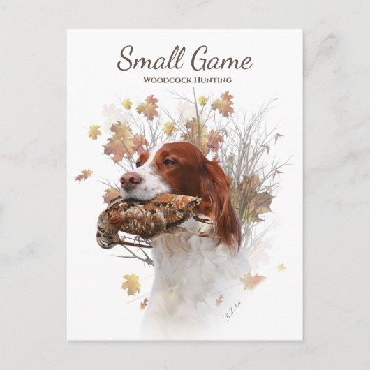鳥の犬、木のコック狩り シーズンポストカード (正面)