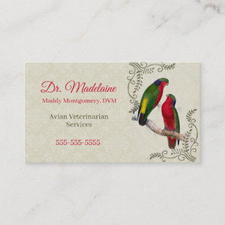 鳥の獣医ヴィンテージオウム 名刺