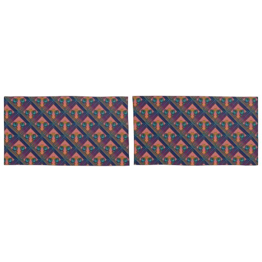 鳥の生き物がビークスを渡る 枕カバー (裏面-セット)