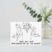 鳥の田んぼにはすべて雛が集まる ポストカード (スタンド正面)