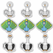 鳥の白鳥、孔雀、ダチョウの漫画