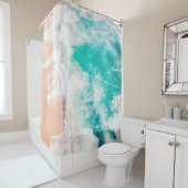 鳥の目から見る海波 シャワーカーテン (インサイチュ)