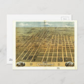 鳥の目のイリノイ州のシャンパン（1869年） ポストカード (正面/裏面)