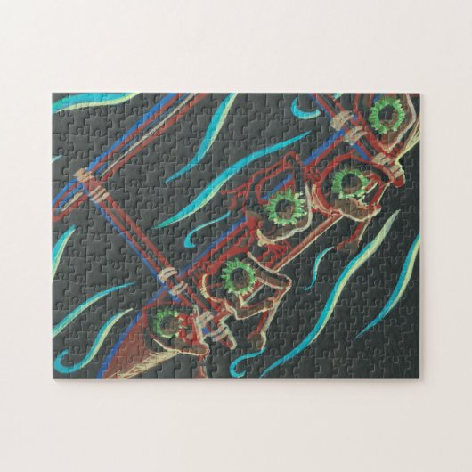 鳥の目のハワイアンカヌー ジグソーパズル (横)