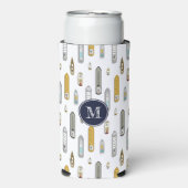 鳥の目のビューボート船On the River任意の色 スリム缶クーラー (Seltzer正面)