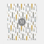 鳥の目のビューボート船On the River任意の色 フリースブランケット (正面)