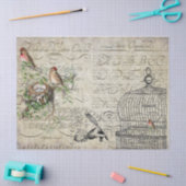 鳥の短命なもののDecoupageシート 薄葉紙 (クラフト)