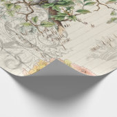 鳥の短命なもののDecoupageポスター ラッピングペーパー (角)