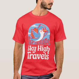鳥の移動の愛好家の渡り鳥レトロフー Tシャツ
