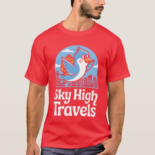鳥の移動の愛好家の渡り鳥レトロフー Tシャツ (正面)