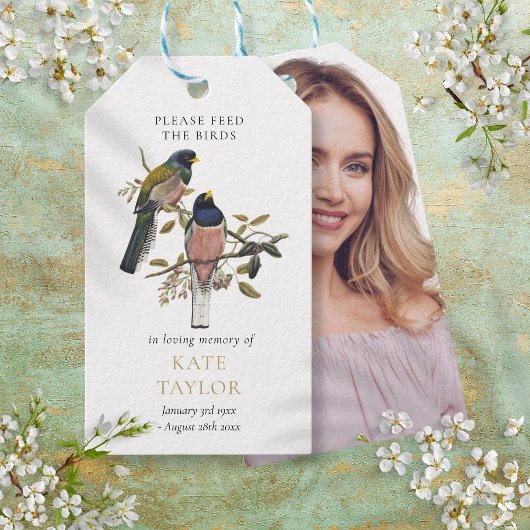 鳥の種のパケット葬儀メモリアル写真ギフトラベル ギフトタグ