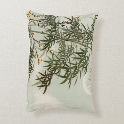 鳥の竹アジアの日本のヴィンテージ アクセントクッション (裏面(縦))