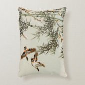 鳥の竹アジアの日本のヴィンテージ アクセントクッション (正面(垂直))