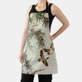 鳥の竹アジアの日本のヴィンテージ エプロン (インサイチュ)