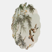 鳥の竹アジアの日本のヴィンテージ オーナメントカード (右)