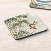 鳥の竹アジアの日本のヴィンテージ コースター (左側)