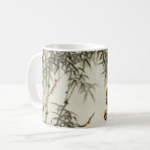 鳥の竹アジアの日本のヴィンテージ コーヒーマグカップ (正面左)