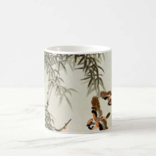 鳥の竹アジアの日本のヴィンテージ コーヒーマグカップ (中央)