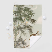 鳥の竹アジアの日本のヴィンテージ ゴルフタオル (インサイチュ)